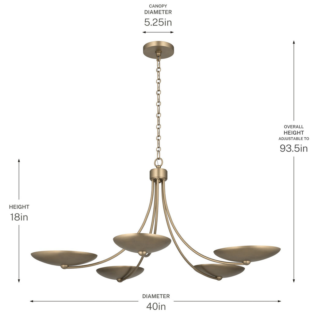 KICHLER 52856CPZ Palmela Five Light Chandelier