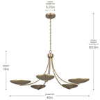 KICHLER 52856CPZ Palmela Five Light Chandelier