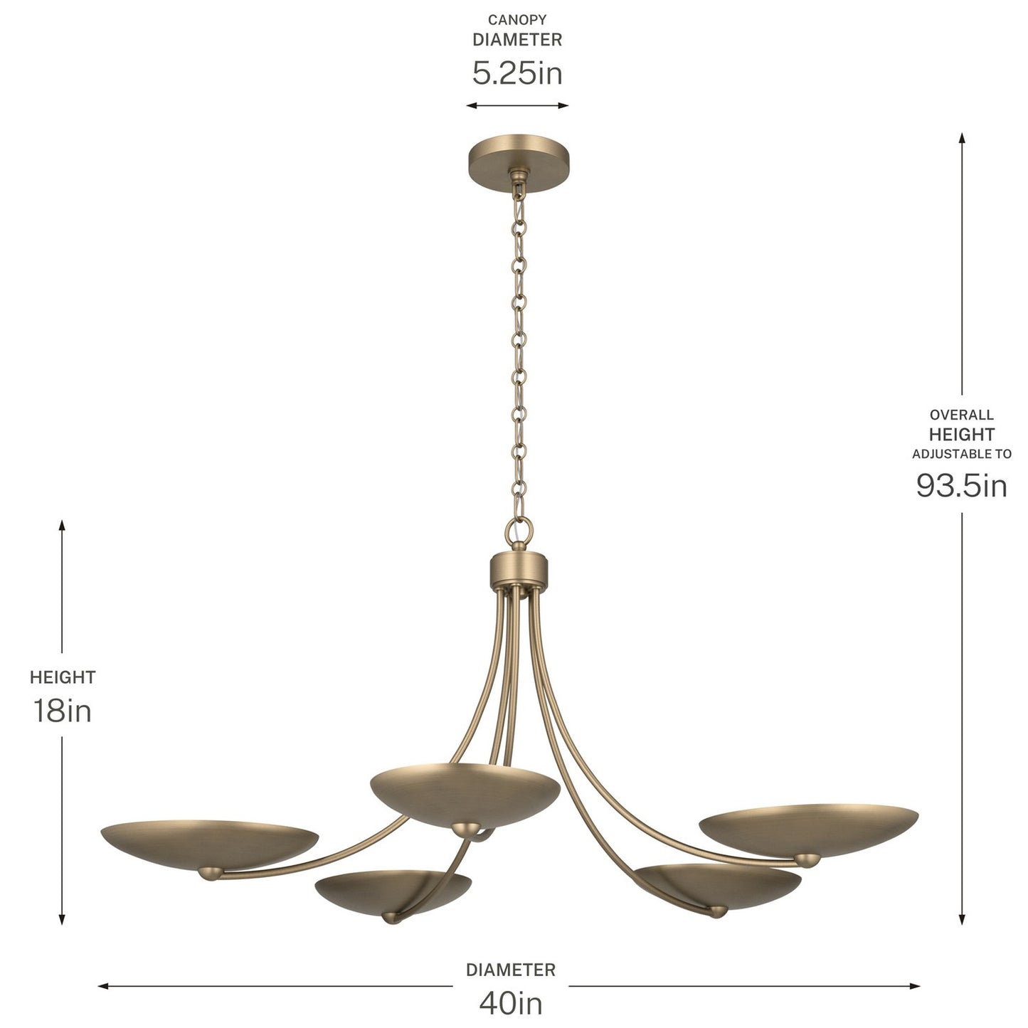 KICHLER 52856CPZ Palmela Five Light Chandelier