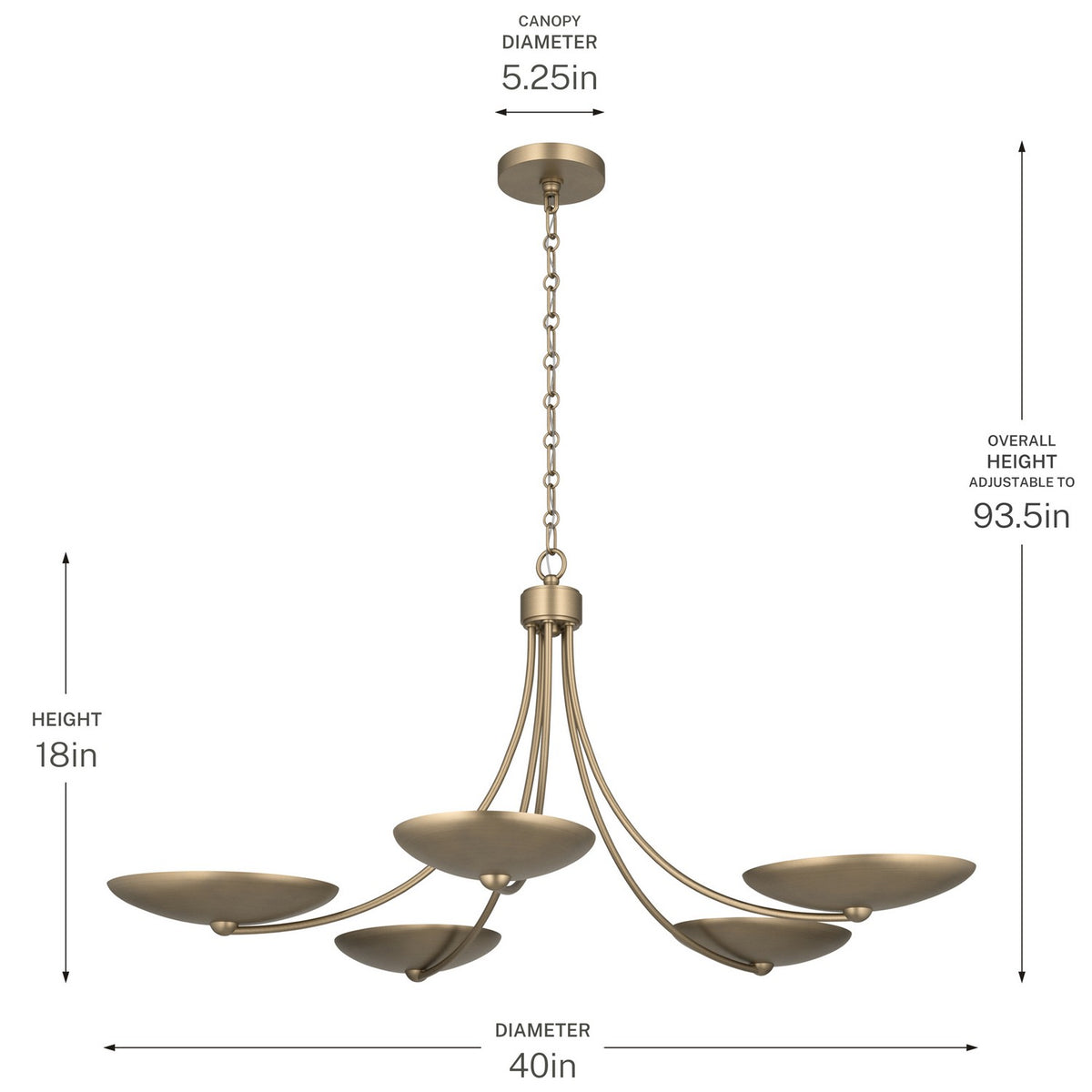KICHLER 52856CPZ Palmela Five Light Chandelier