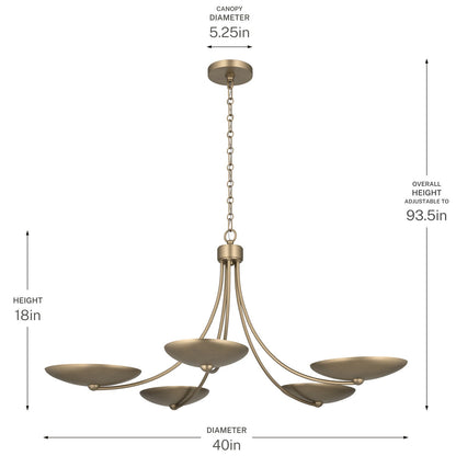 KICHLER 52856CPZ Palmela Five Light Chandelier