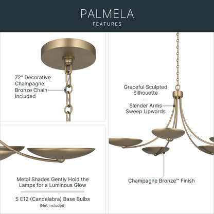 KICHLER 52856CPZ Palmela Five Light Chandelier