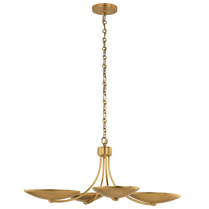 KICHLER 52854LBR Palmela Four Light Chandelier/Semi Flush