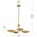 KICHLER 52854LBR Palmela Four Light Chandelier/Semi Flush