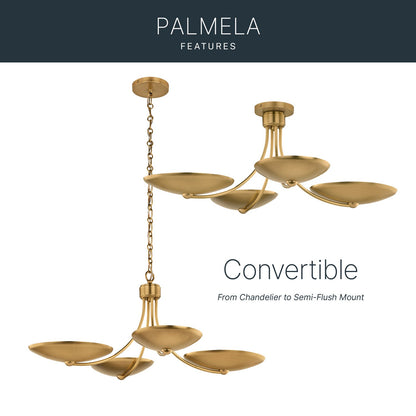 KICHLER 52854LBR Palmela Four Light Chandelier/Semi Flush
