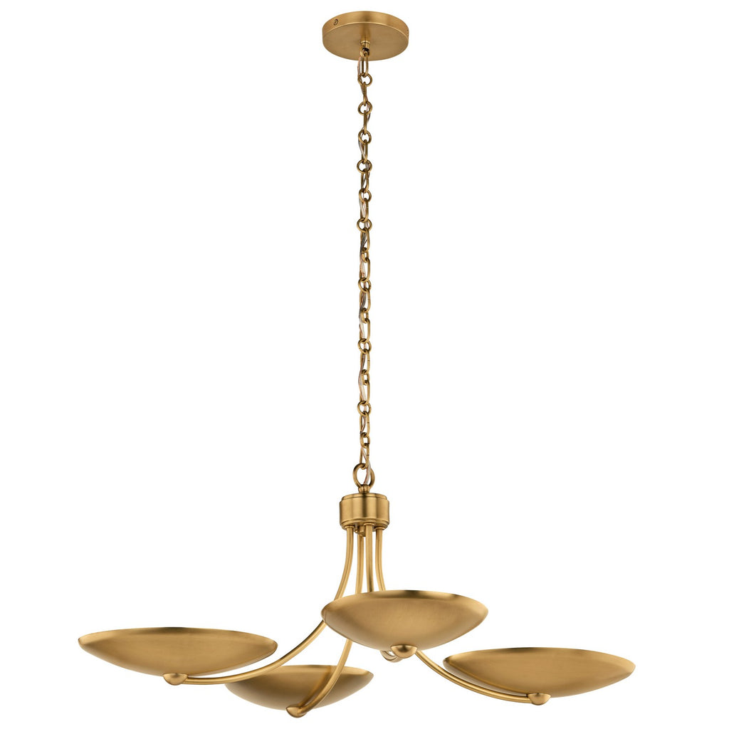 KICHLER 52854LBR Palmela Four Light Chandelier/Semi Flush