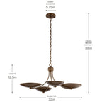 KICHLER 52854LBRLBZ Palmela Four Light Chandelier/Semi Flush