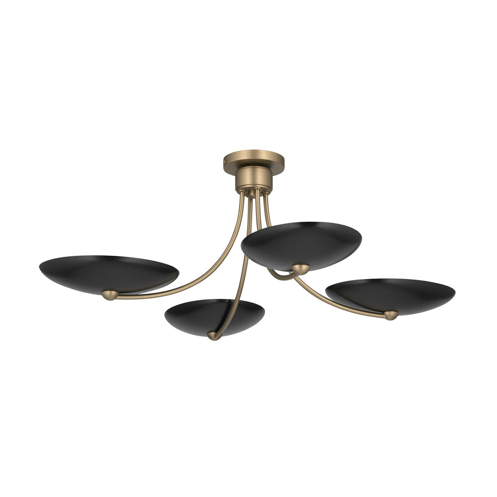 KICHLER 52854CPZBK Palmela Four Light Chandelier/Semi Flush