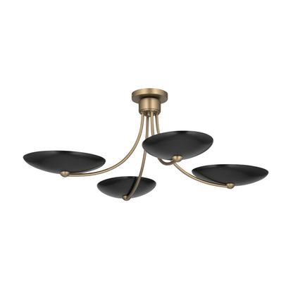 KICHLER 52854CPZBK Palmela Four Light Chandelier/Semi Flush