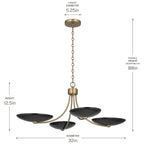 KICHLER 52854CPZBK Palmela Four Light Chandelier/Semi Flush