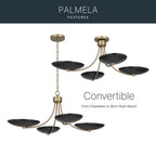 KICHLER 52854CPZBK Palmela Four Light Chandelier/Semi Flush