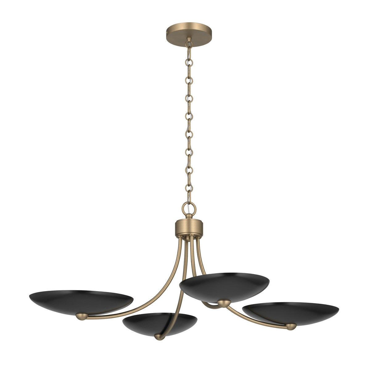 KICHLER 52854CPZBK Palmela Four Light Chandelier/Semi Flush