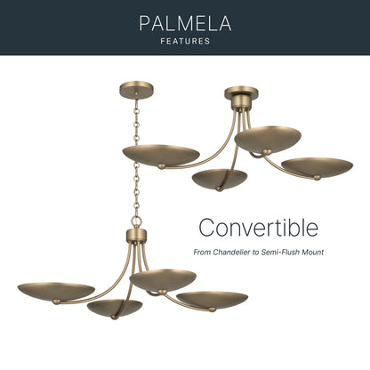 KICHLER 52854CPZ Palmela Four Light Chandelier/Semi Flush
