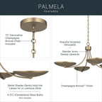 KICHLER 52854CPZ Palmela Four Light Chandelier/Semi Flush