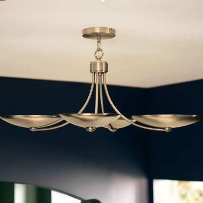 KICHLER 52854CPZ Palmela Four Light Chandelier/Semi Flush