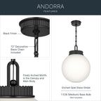 KICHLER 52867BK Andorra One Light Pendant