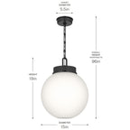 KICHLER 52867BK Andorra One Light Pendant