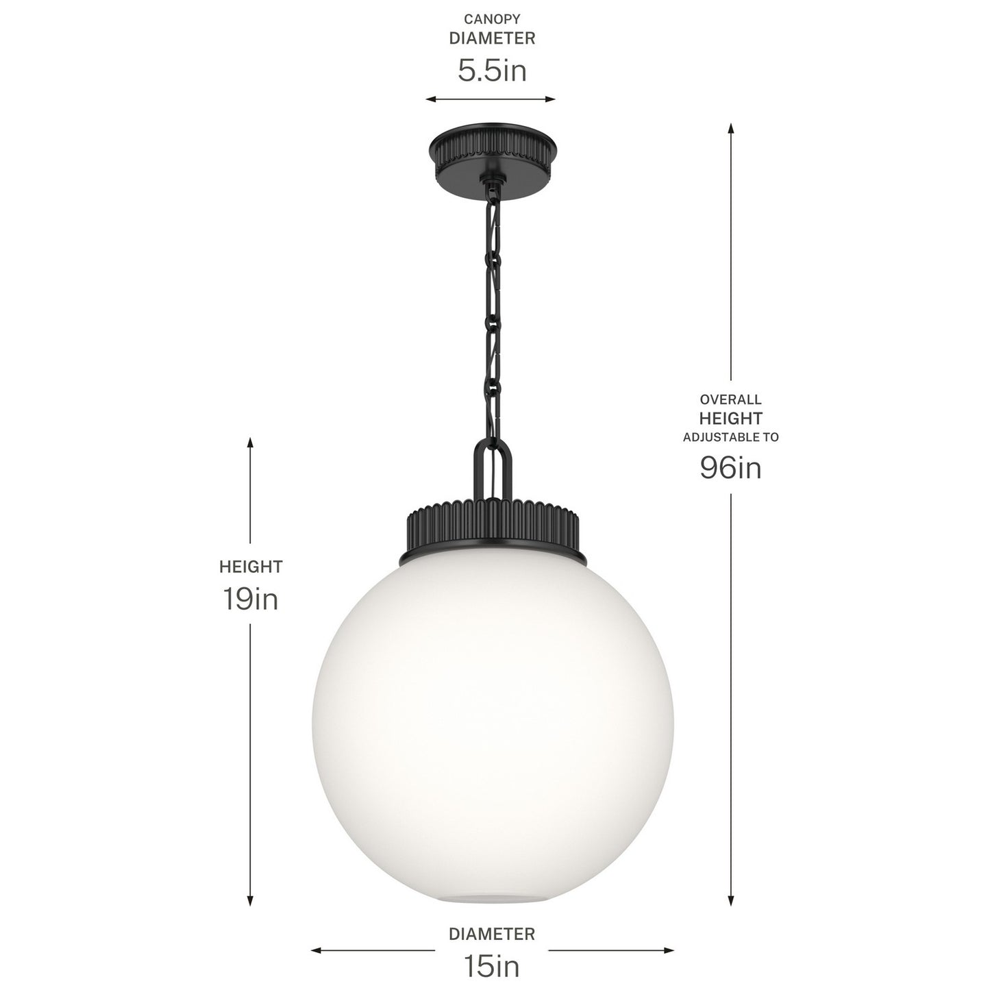 KICHLER 52867BK Andorra One Light Pendant