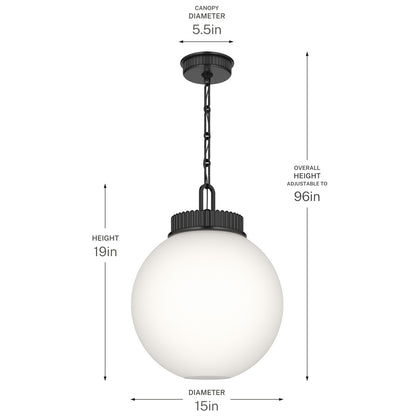 KICHLER 52867BK Andorra One Light Pendant