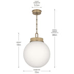 KICHLER 52867CPZ Andorra One Light Pendant