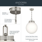 KICHLER 52867PN Andorra One Light Pendant