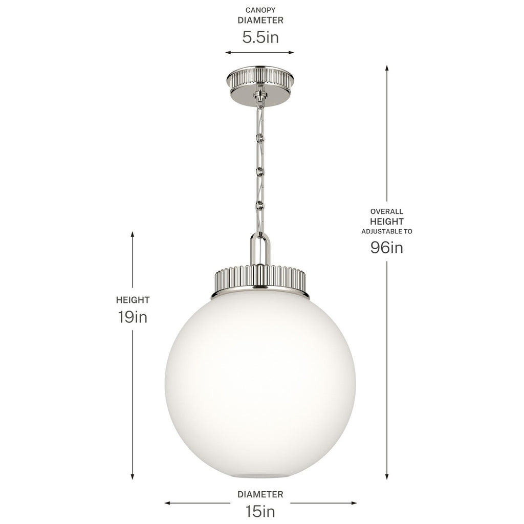 KICHLER 52867PN Andorra One Light Pendant