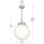 KICHLER 52867PN Andorra One Light Pendant
