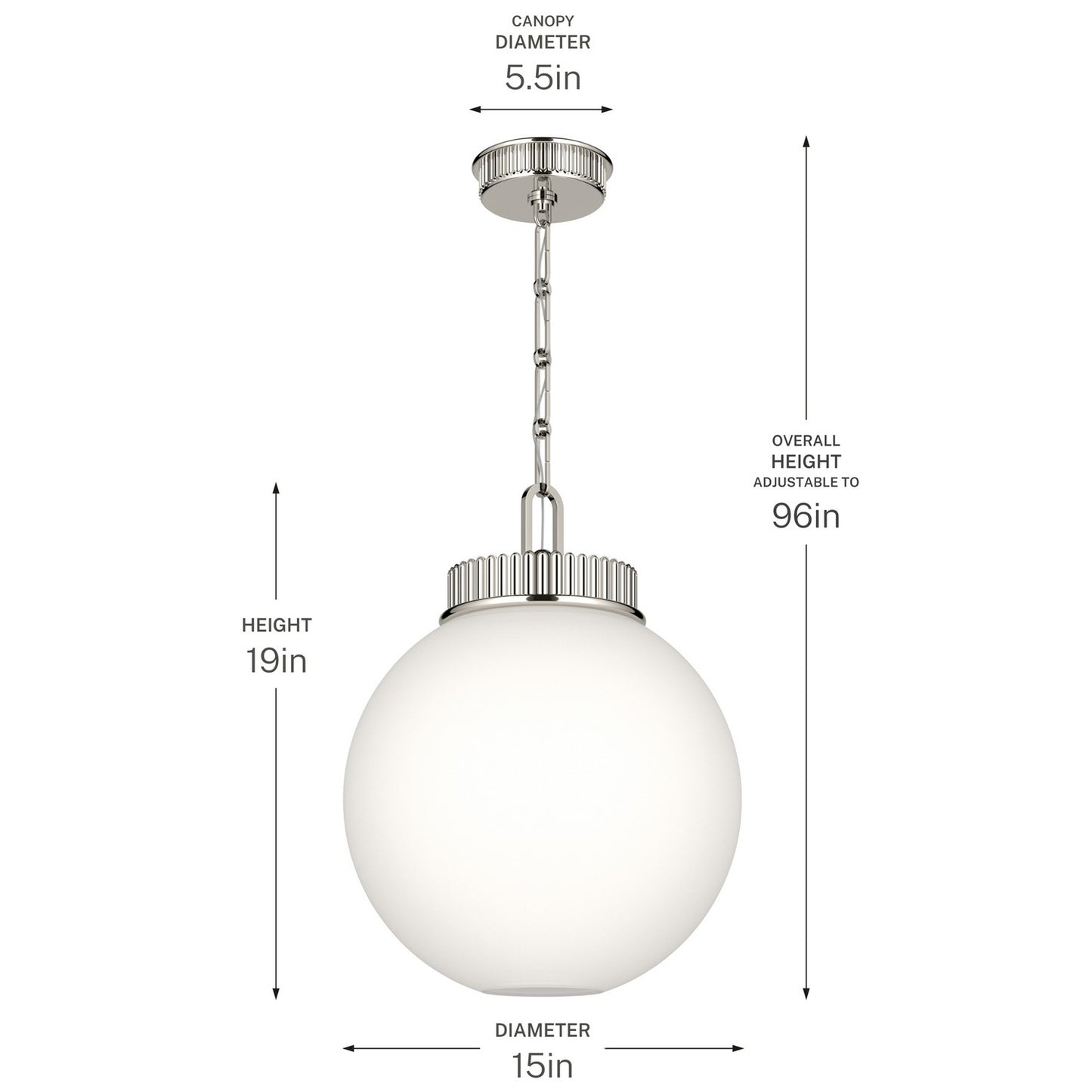 KICHLER 52867PN Andorra One Light Pendant