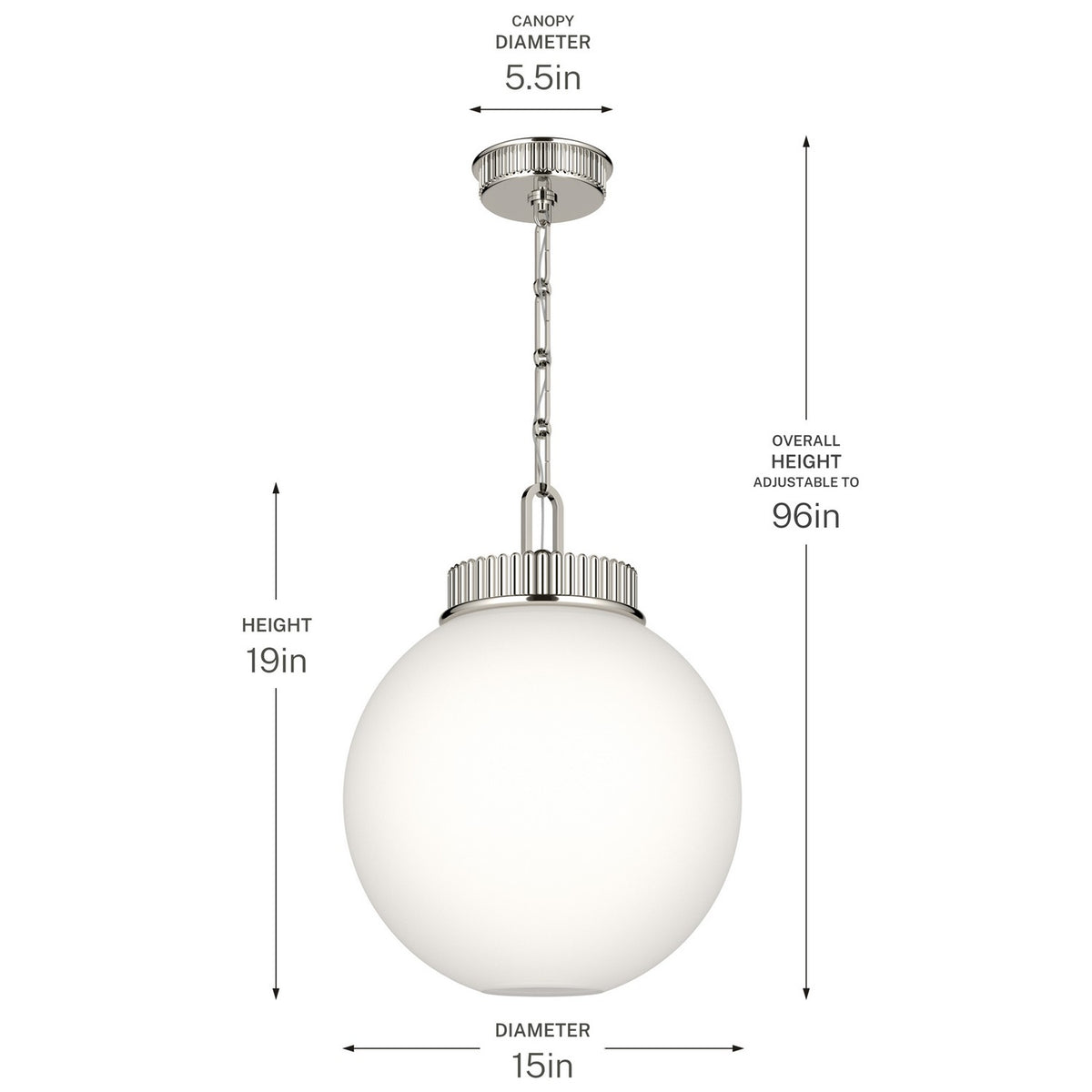 KICHLER 52867PN Andorra One Light Pendant