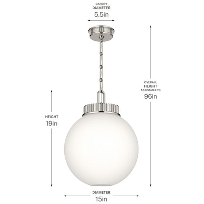 KICHLER 52867PN Andorra One Light Pendant