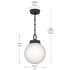 KICHLER 52866BK Andorra One Light Pendant