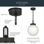 KICHLER 52866BK Andorra One Light Pendant