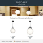 KICHLER 52866BK Andorra One Light Pendant
