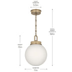 KICHLER 52866CPZ Andorra One Light Pendant