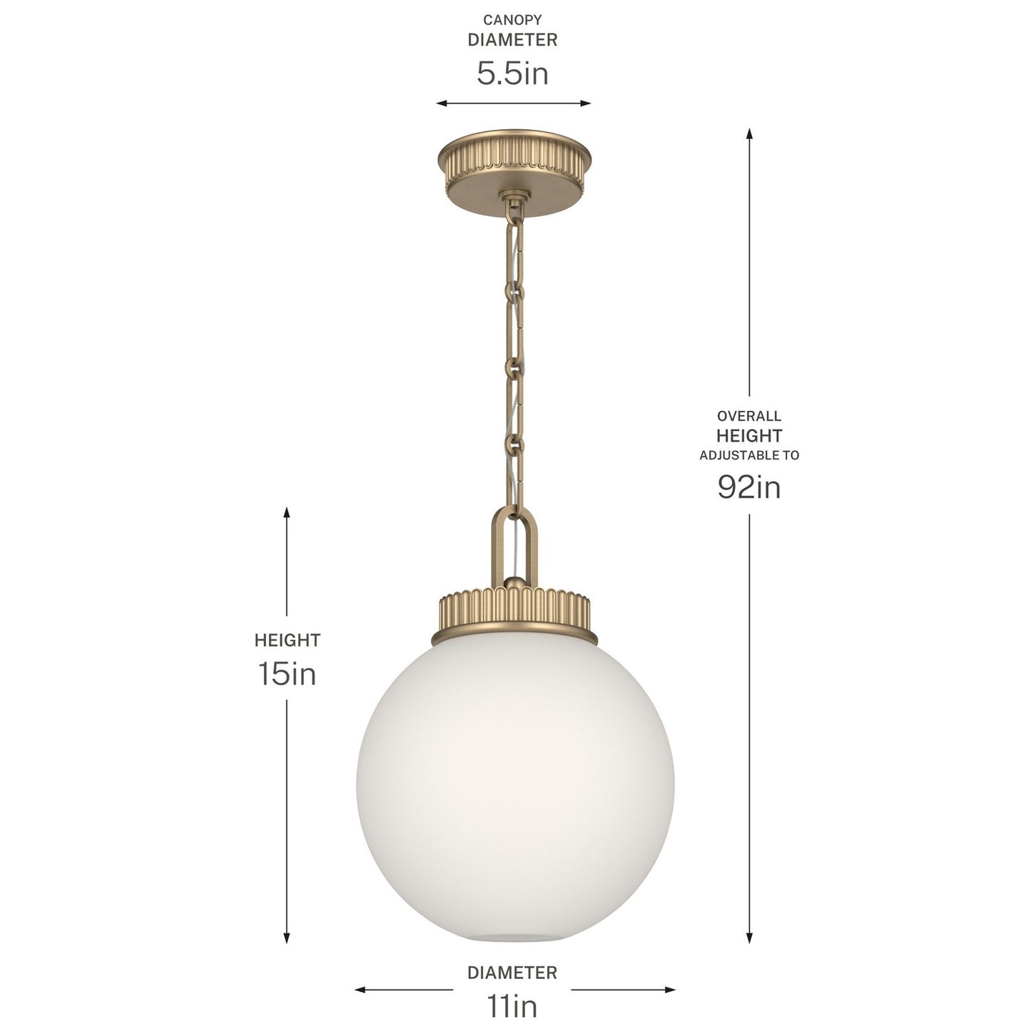 KICHLER 52866CPZ Andorra One Light Pendant