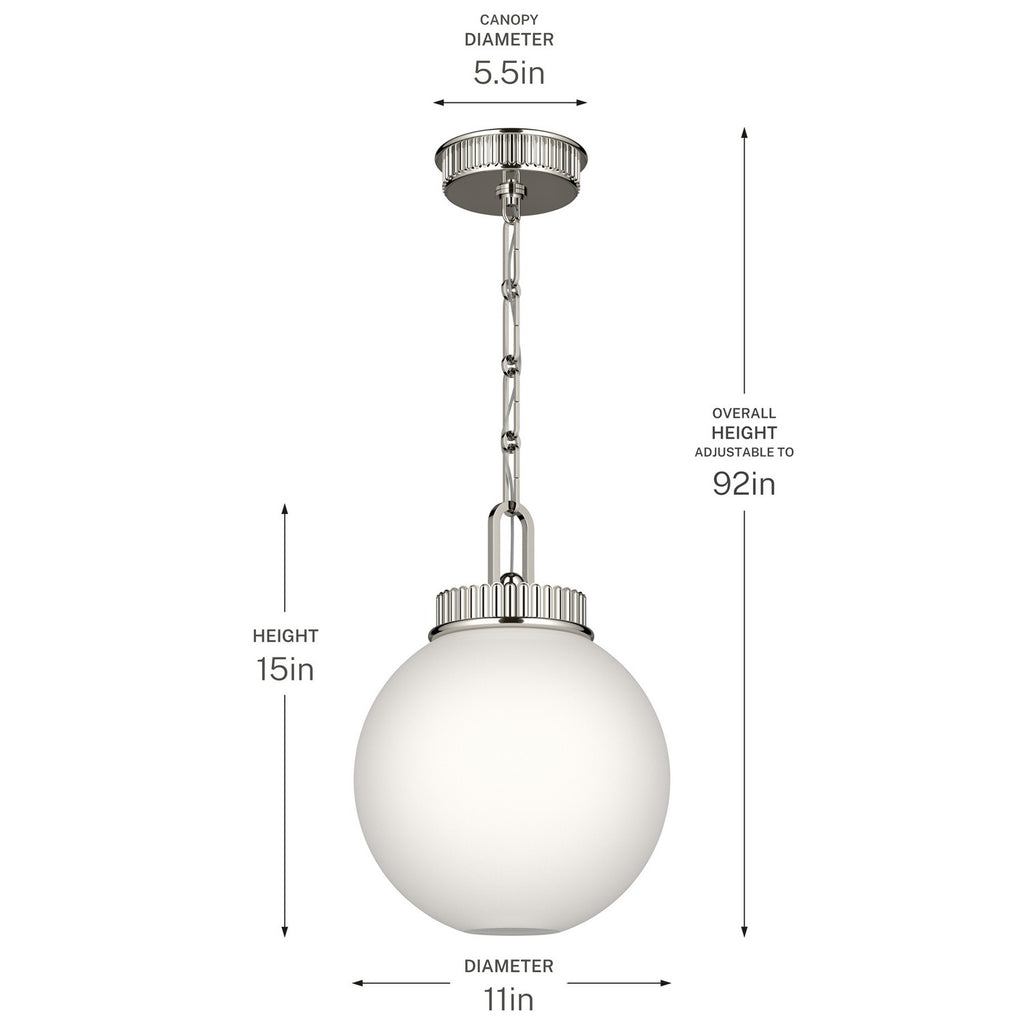 KICHLER 52866PN Andorra One Light Pendant
