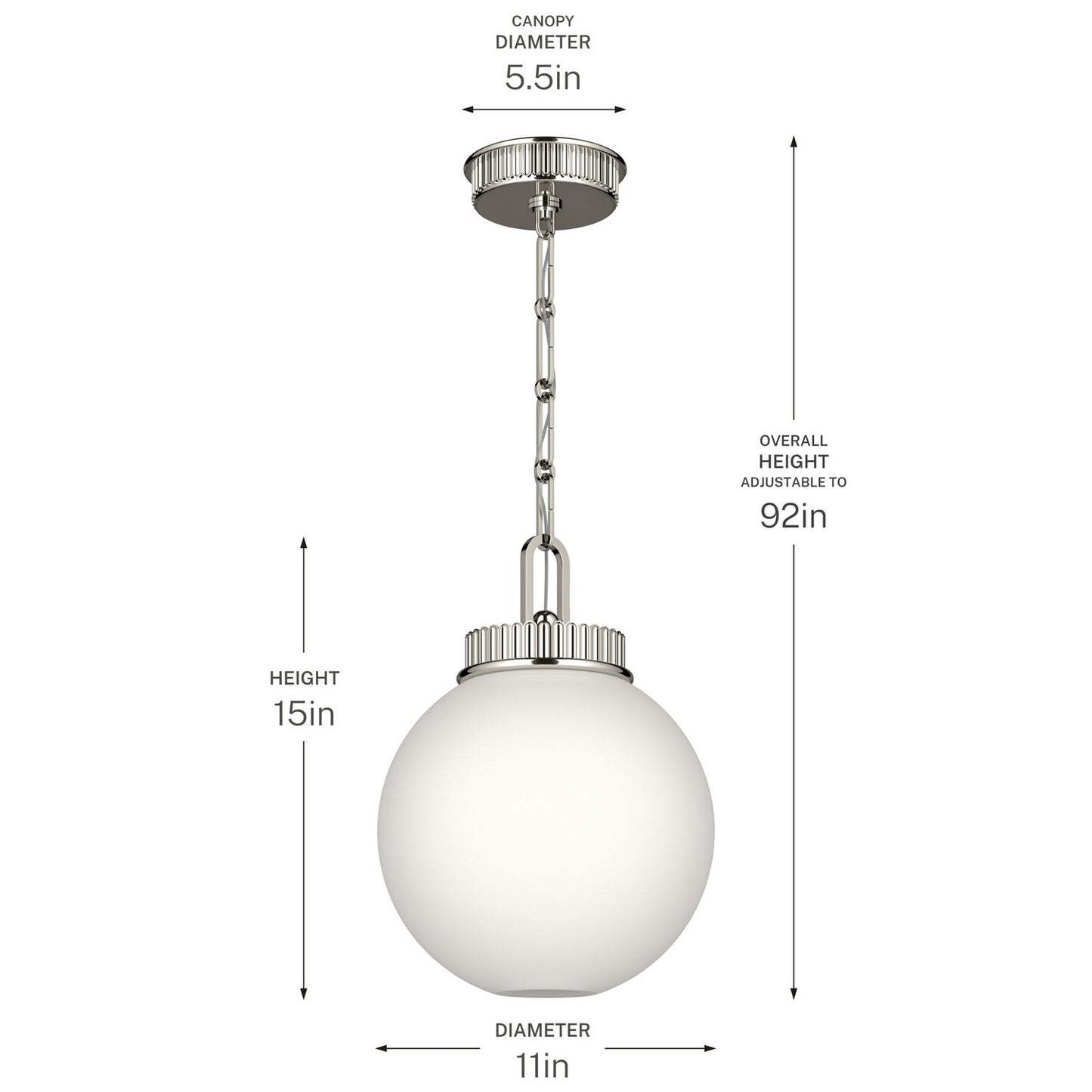 KICHLER 52866PN Andorra One Light Pendant