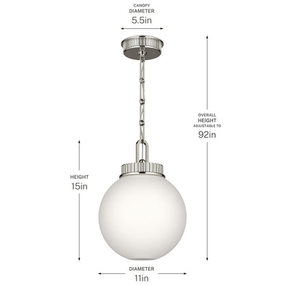 KICHLER 52866PN Andorra One Light Pendant