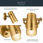 KICHLER 52840LBR Rhuel One Light Wall Sconce