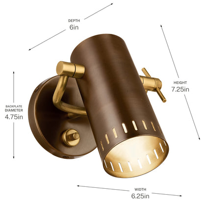 KICHLER 52840LBZ Rhuel One Light Wall Sconce