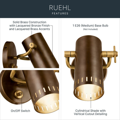 KICHLER 52840LBZ Rhuel One Light Wall Sconce