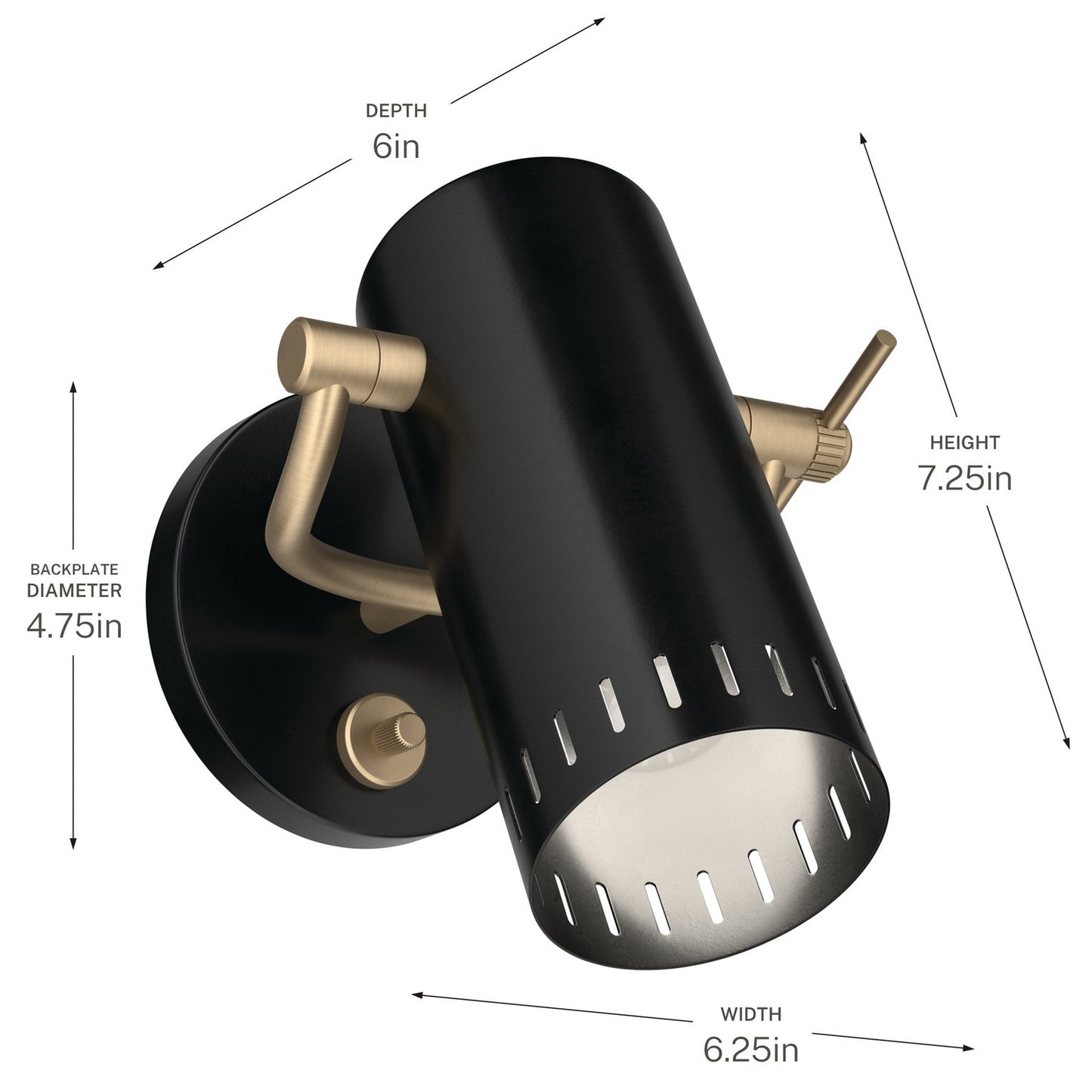 KICHLER 52840BK Rhuel One Light Wall Sconce