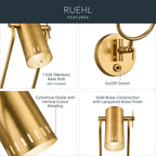 KICHLER 52841LBR Rhuel One Light Wall Sconce