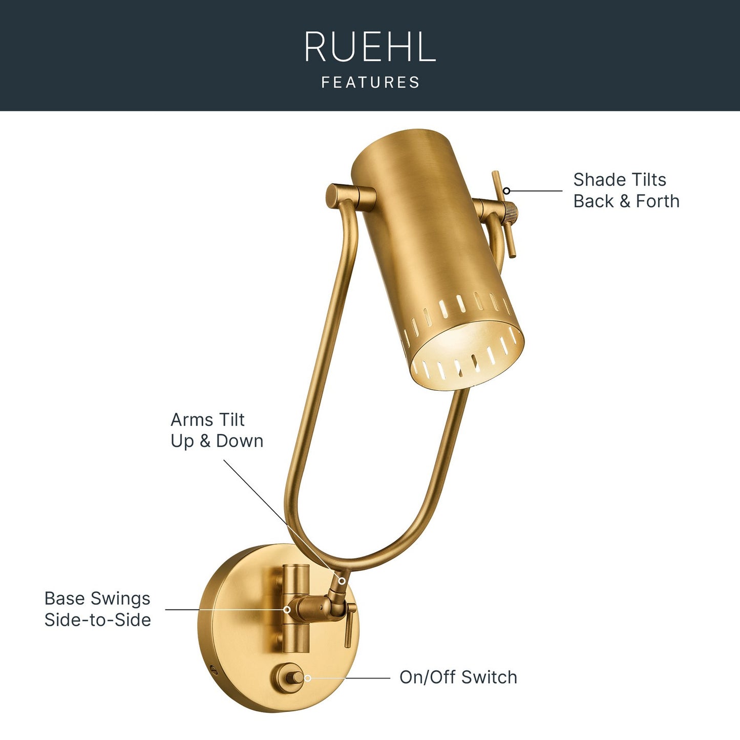 KICHLER 52841LBR Rhuel One Light Wall Sconce