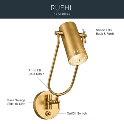 KICHLER 52841LBR Rhuel One Light Wall Sconce