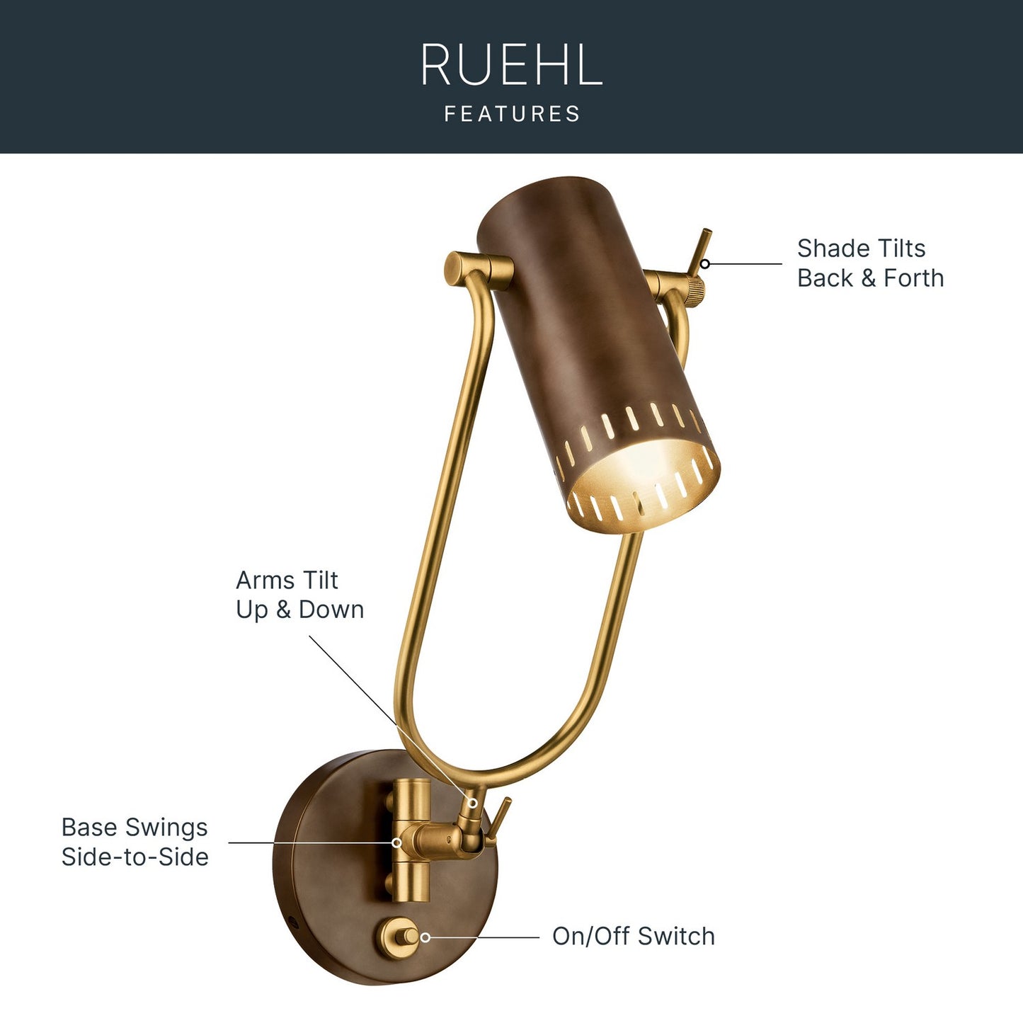 KICHLER 52841LBZ Rhuel One Light Wall Sconce