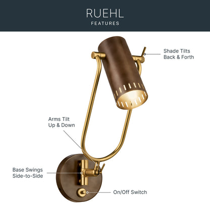 KICHLER 52841LBZ Rhuel One Light Wall Sconce