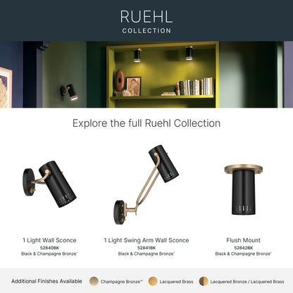 KICHLER 52841BK Rhuel One Light Wall Sconce