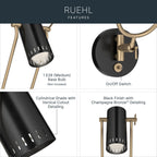 KICHLER 52841BK Rhuel One Light Wall Sconce