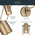 KICHLER 52841CPZ Rhuel One Light Wall Sconce